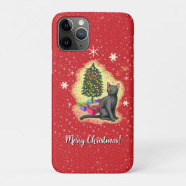 Capa Para iPhone 11 Pro Feliz Natal Cat