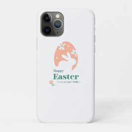 Capa Para iPhone 11 Pro Feliz Páscoa – Coelho & Ovo Desenho Floral