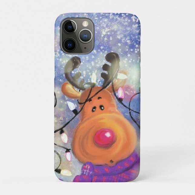 Capa Para iPhone 11 Pro Feliz Reindeer - Feliz Natal - (Verso)