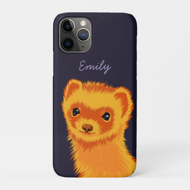 Capa Para iPhone 11 Pro Ferret Cute Pet Lover (Verso)