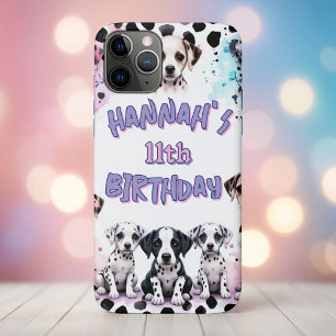 Capa Para iPhone 11 Pro Festa de Aniversário Pastel Caprichoso de Dálmata
