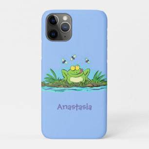 Capa Para iPhone 11 Pro Figura de desenho animado de sapo verde-esfomeado