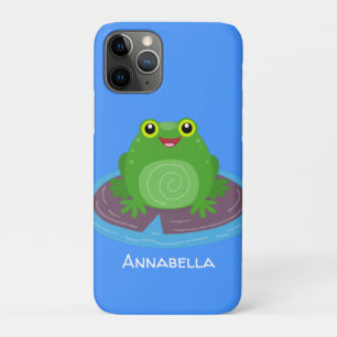 Capa Para iPhone 11 Pro Figura de desenho animado do sapo verde-bonito