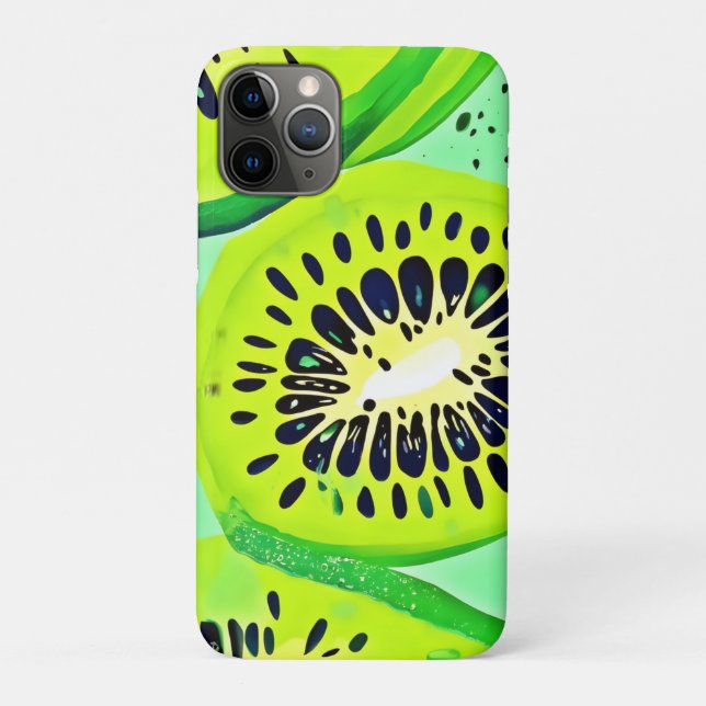 Capa Para iPhone 11 Pro Filas de Kiwi: Vibrantes e Frescas (Verso)