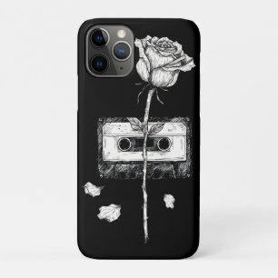 Capa Para iPhone 11 Pro Fita Cassete Vintage Rosa Em Flor Estética