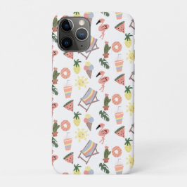 Capa Para iPhone 11 Pro Flamingo de Verão Desenhos à Mão
