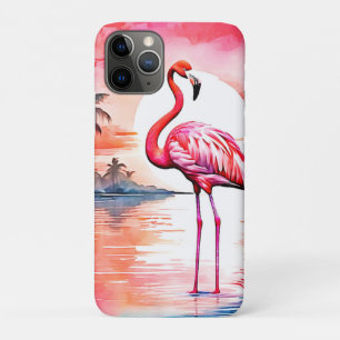 Capa Para iPhone 11 Pro Flamingo Sunset Rosa