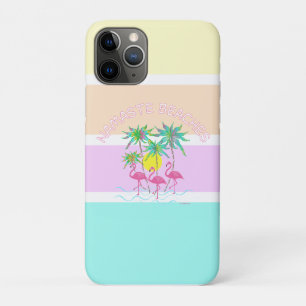 Capa Para iPhone 11 Pro Flamingos Rosa com Palmas, Praias de Namaste, Lega