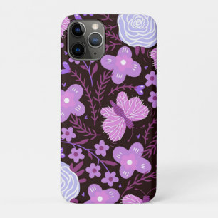 Capa Para iPhone 11 Pro Flor de Borboleta Rosa