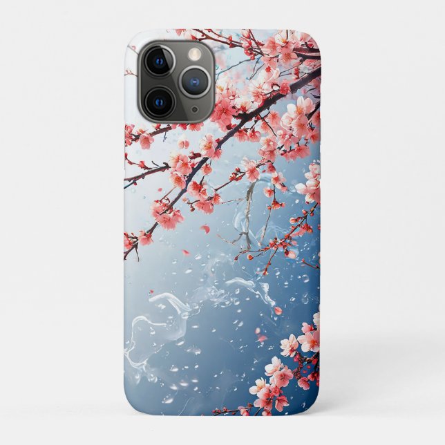 Capa Para iPhone 11 Pro flor de cerejeira sakura (Verso)