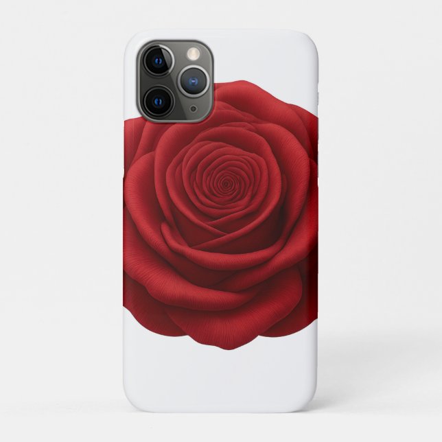 Capa para iPhone 11 Pro - Flor de Rosa Vermelha (Verso)