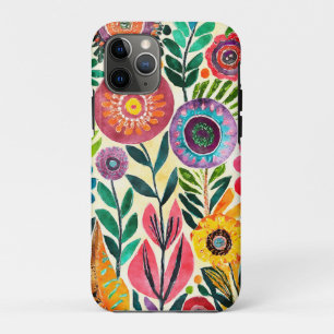 Capa Para iPhone 11 Pro Flor Hippie Divertido Padrão