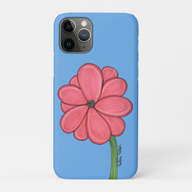 Capa Para iPhone 11 Pro Flor Rosa Cheia (Verso)