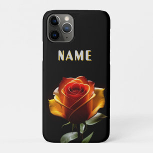 Capa Para iPhone 11 Pro Flor vibrante e luminosa com Acentos de Neon