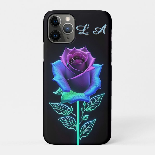 Capa Para iPhone 11 Pro Flor vívida brilhante com acentos de neon (Verso)