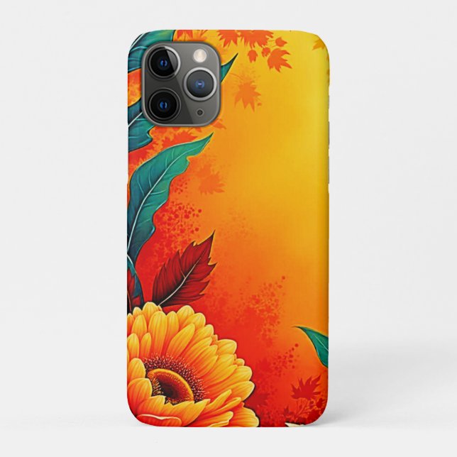 Capa Para iPhone 11 Pro Floração Botânica Quente (Verso)
