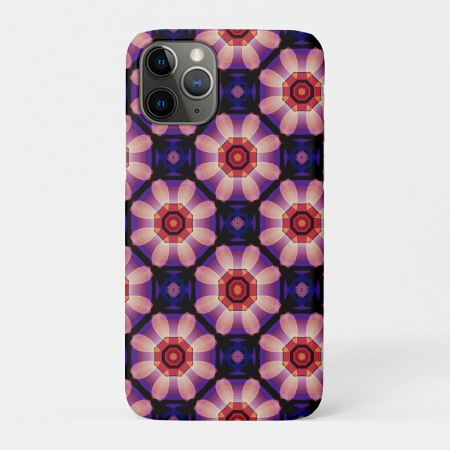 Capa Para iPhone 11 Pro Floral Abstrato Geométrico (Verso)
