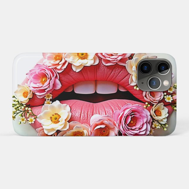 Capa Para iPhone 11 Pro Floral Lips Artistry (Verso (horizontal))