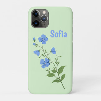 Capa Para iPhone 11 Pro Floral modern daisy blue girly elegant stylish