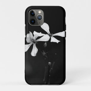 Capa Para iPhone 11 Pro floral preto e branco minimalista