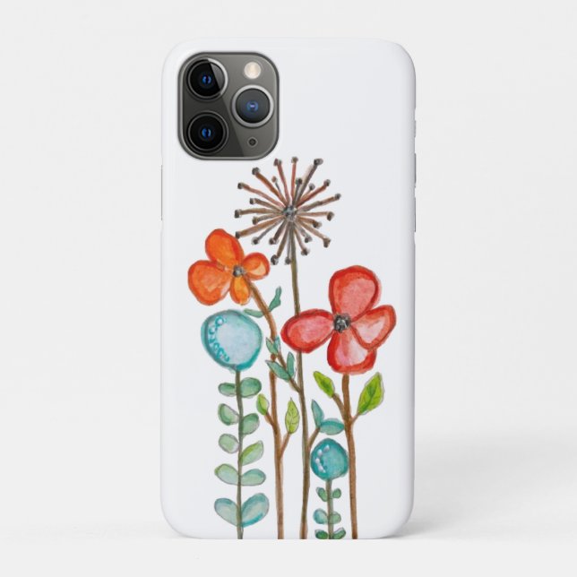Capa Para iPhone 11 Pro Flores (Verso)