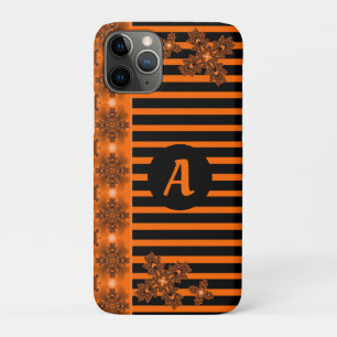 Capa Para iPhone 11 Pro Flores de Artdeco no estilo retro com monograma