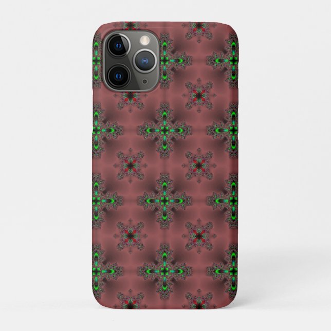 Capa Para iPhone 11 Pro Flores de Artdeco no Estilo Retroativo (Verso)