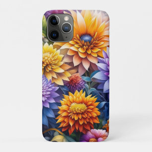 Capa Para iPhone 11 Pro Flores de Arte Ai Coloridas bonito Personalizadas