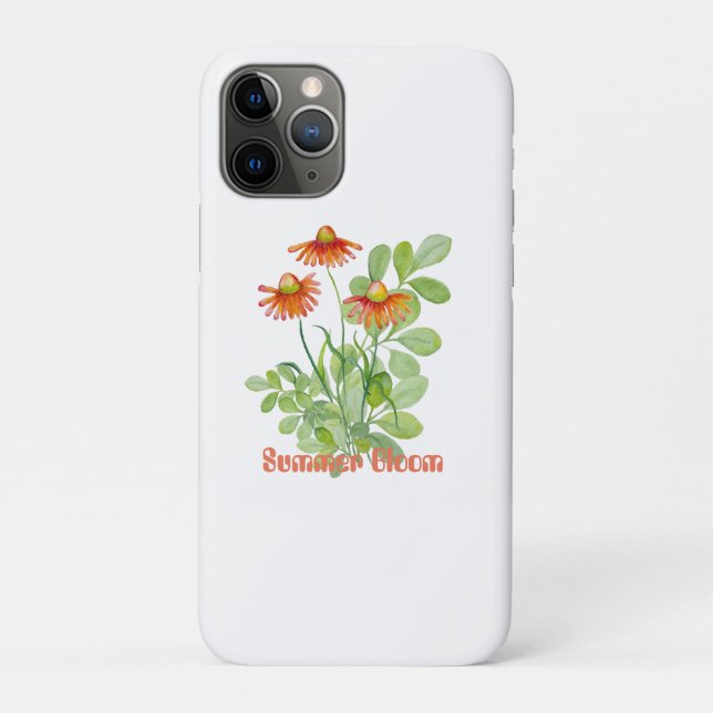 Capa Para iPhone 11 Pro Flores de cor aquática (Verso)