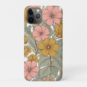 Capa Para iPhone 11 Pro Flores De Hippie Da Groovy Cute Da Vintage