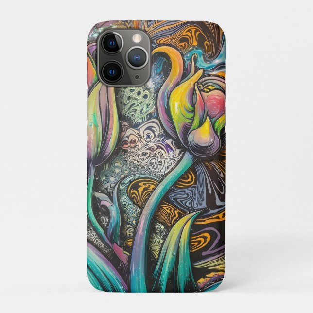 Capa Para iPhone 11 Pro Flores de Mandala (Verso)