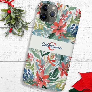 Capa Para iPhone 11 Pro Flores De Poinsettia Vermelha Bonito Elegantes Mon