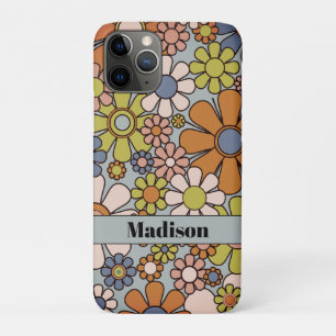 Capa Para iPhone 11 Pro Flores do Retro Garden Vintage 60s 70s Personaliza