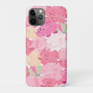Capa Para iPhone 11 Pro Flores Femininas de Jardim Floral Rosa