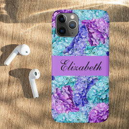 Capa Para iPhone 11 Pro Flores magníficas de hidrangea, personalizáveis