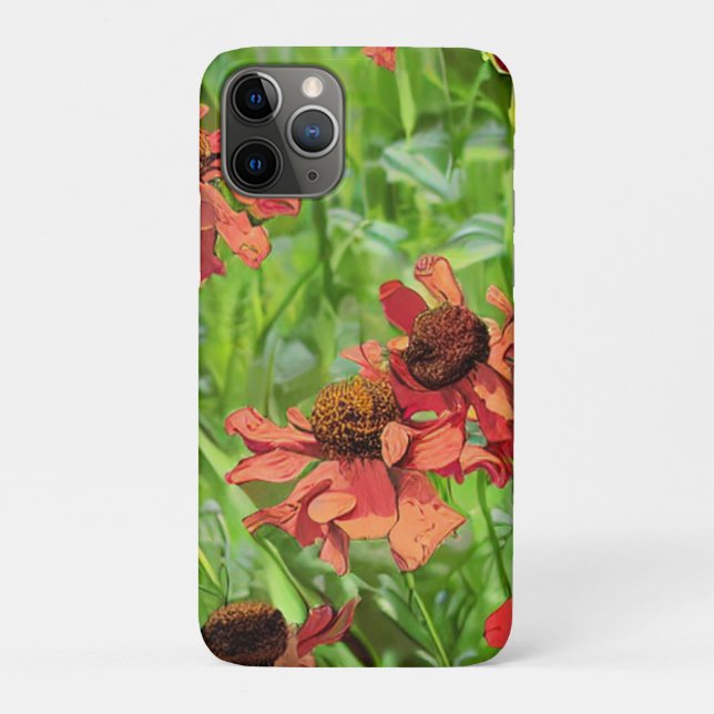 CAPA PARA iPhone 11 PRO FLÔRES VERMELHAS DE RUDBECKIA (Verso)