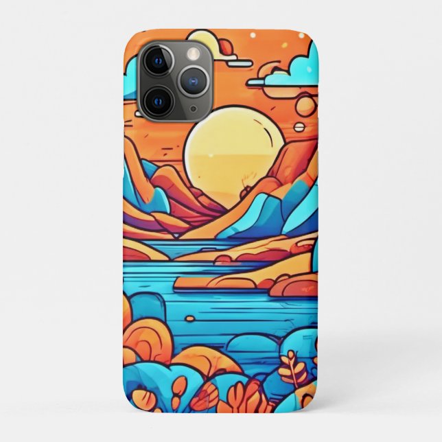 Capa Para iPhone 11 Pro Floresta Desenho Animado Arco-íris Impressionante (Verso)