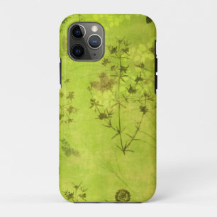 Capa Para iPhone 11 Pro Floresta Natural Verde Flores Selvagens Borboleta