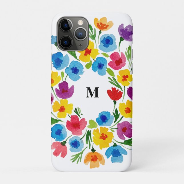 Capa Para iPhone 11 Pro Florestas de Aquarela Cheias (Verso)