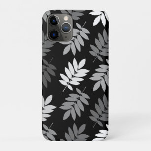 Capa Para iPhone 11 Pro Folha de Elder Padrão Grande Preto Branco Cinza