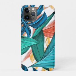 Capa Para iPhone 11 Pro Folhas de palma exóticas tropicais