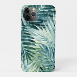 Capa Para iPhone 11 Pro Folhas de Palma Verde Teal