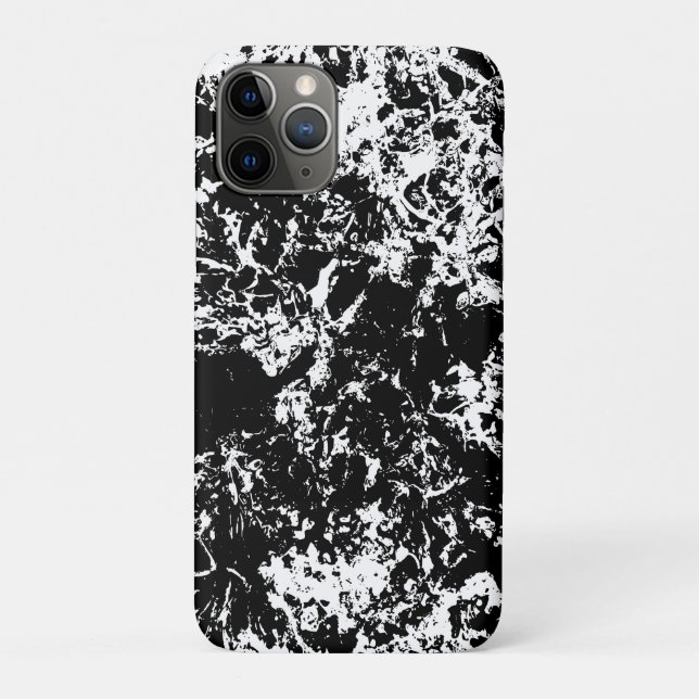 Capa Para iPhone 11 Pro Formação de gelo Abstrato a preto e branco (Verso)