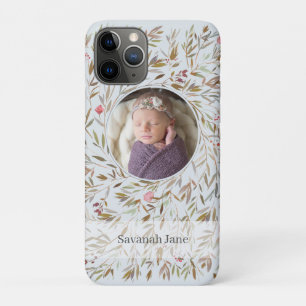 Capa Para iPhone 11 Pro Foto personalizada de wreath Floral Rosa