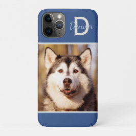 Capa Para iPhone 11 Pro Foto personalizada Monograma de Gato de Pet Cachor
