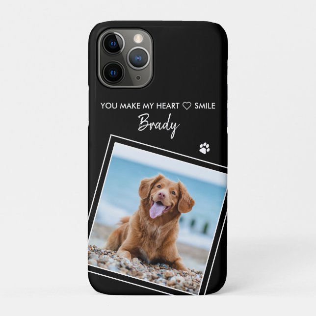 Capa Para iPhone 11 Pro Foto: Pet Modern Cachorro Negro (Verso)