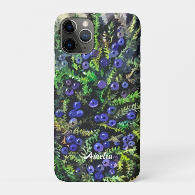 Capa Para iPhone 11 Pro Framboesas azuis selvagens (Verso)