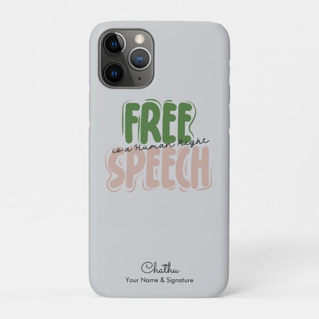 Capa Para iPhone 11 Pro Free Speech Is a Human Right (Verso)
