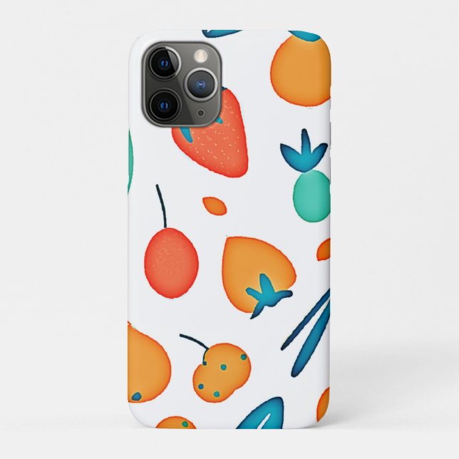Capa Para iPhone 11 Pro Fruta Whimsy: Padrão Reproduzível (Verso)