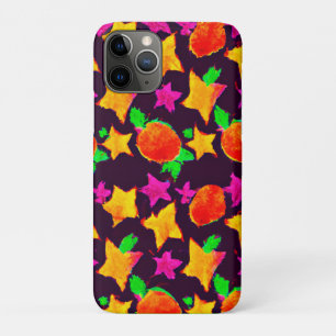 Capa Para iPhone 11 Pro Frutas e estrelas coloridas dinâmicas - arte padrã
